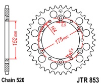 Звезда задняя JTR853-49 R853-49 (JT)