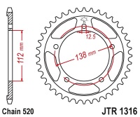 Звезда задняя JTR1316-41 R1316-41 (JT)