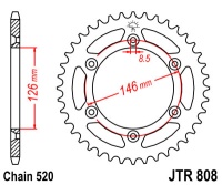 Звезда задняя JTR808-48 R808-48 (JT)