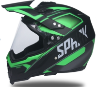 Шлем (мотард) Spark зеленый/черный Китай 2020
