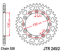 Звезда задняя JTR245/2-52 R245/2-52 (JT)