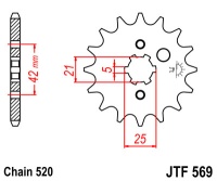 Звезда передняя JTF569-14 F569-14  (JT)