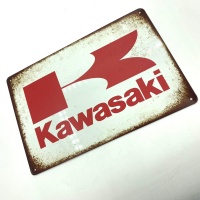 Табличка декоративная металл №28 Kawasaki (красный)