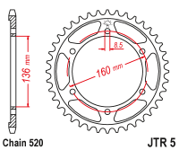 Звезда задняя JTR5-47 R5-47 (JT)