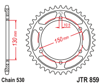 Звезда задняя JTR859-47 R859-47 (JT)