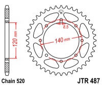Звезда задняя JTR487-45 R487-45 (JT)
