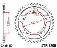 Звезда задняя JTR1800-42 R1800-42 (JT)