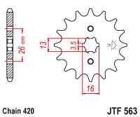 Звезда передняя JTF563-11 F563-11 (JT)