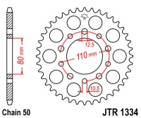Звезда задняя JTR1334-42 R1334-42 (JT)